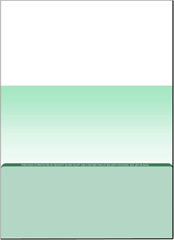 Zapco High-Security Check Paper, Green w Complex Background Pattern, 8-1/2" x 11", Microperfed with 1-Up Check, 12 Security Features - PACK OF 250 SHEETS