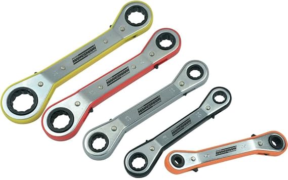 Mannesmann M27405 5-Piece Ratchet Wrench Set 6 x 8 mm to 19 x 21 mm