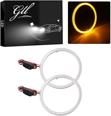 Grandview Car Light LED Chips 100MM 72SMD Angel Eyes Halo Ring Headlight Warning Lamps 12V with Shell-Amber