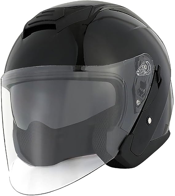 1Storm Motorcycle Open Face Helmet Scooter Classical Knight Bike Dual Lens/Sun Visor: HJK526