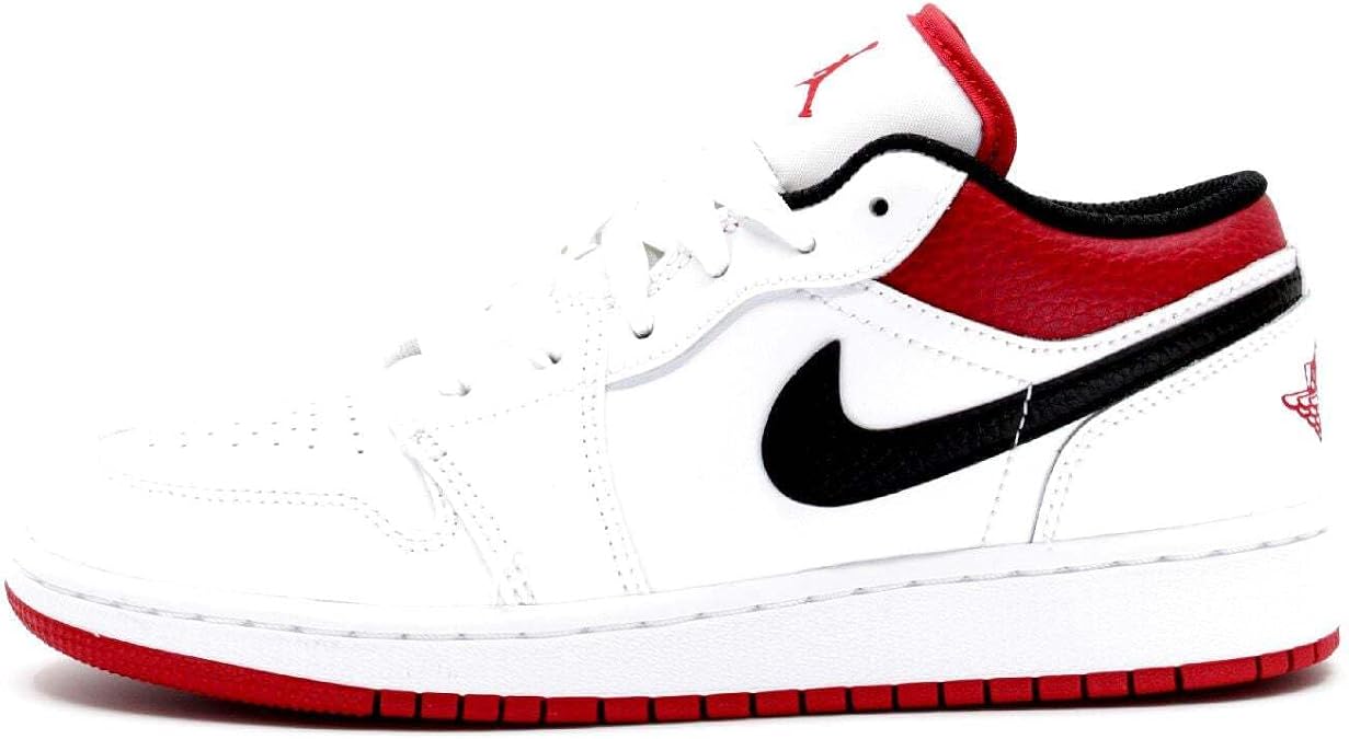 Jordan Nike Men's Air 1 Low GS White/Gym Red, 6 UK
