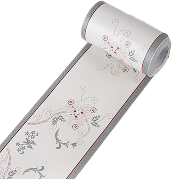 Amhao Grey Vine Wallpaper Border Peel and Stick Wall Decor Sticker for Bedroom Living Room