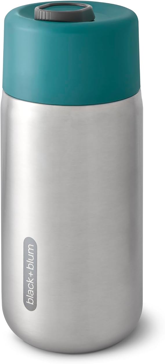 BLACK + BLUM Insulated Travel Cup | Sustainable Stainless Steel On-the-Go Mug, Dishwasher & Freezer Safe, Lid Lock, Leak-proof | Perfect for Hot & Cold Drinks | Ocean, 11 oz / 340ml