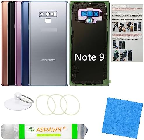 Galaxy Note 9 Back Cover Glass Replacement with Pre-Installed Camera Lens  Installation Manual  Repair Tool Kit for Samsung Galaxy Note 9 SM-N960 All Carriers Silver