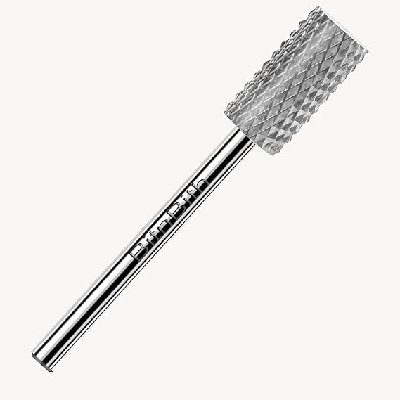 Acrylic Nail Drill Bit 3/32",Professional Tungsten Carbide Cylinder Barrel Efile Nail Bit,Safety Flat Top Fast Remove Hard Gel for Polishing Nail Art Pedicure Manicure Salon & Home,Coarse