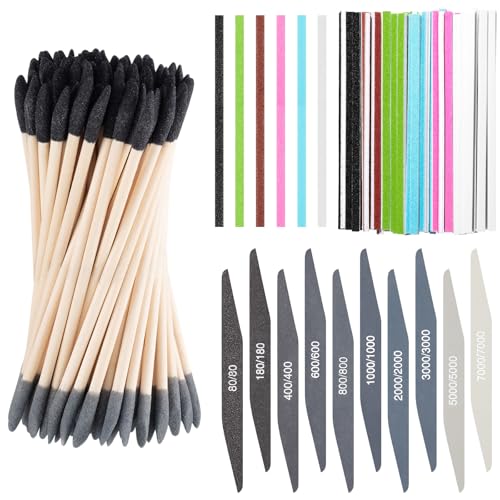 70 Pcs Sanding Sticks Set for Plastic Models Includes 30 Double-end Matchsticks, 10 Polishing Sticks & 30 Sanding Twigs DIY Model Building, 3D Printing, Jewelry ToolsDouble Angle