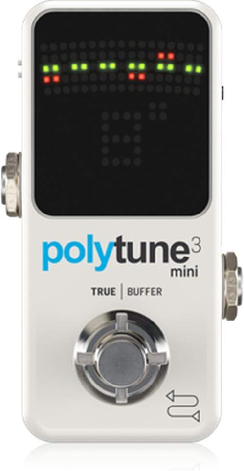 TC Electronic POLYTUNE 3 MINI Tiny Polyphonic Tuner with Multiple Tuning Modes and Built-In BONAFIDE BUFFER, White