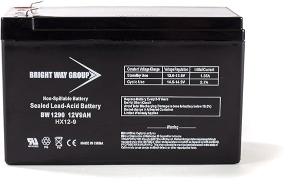 Bright Way Replacement Battery for Ritar RT1290 12V 9AH F2 UPS Battery
