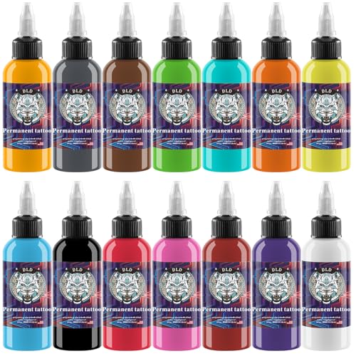 BAODELI Tattoo Ink Set 1oz 30ml Tattoo Supply Ink Tattoo ink14 Colors Pigment Kit TI203-30-14