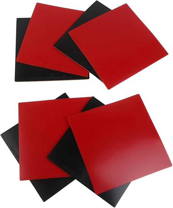 Table Tennis Rubber, Hard Sponge Sheet for Fast Attack Play, 2.2mm Thickness, Red and Black Colors, High Spin Control for Ping Pong Bat Replacement