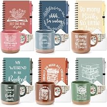 Book Lovers Gifts Included 13oz Ceramic Coffee Mug Spiral Journal Notebook Greeting Card Ballpoint Pen School Counselor Appreciation Gifts for Women, Educator Teacher, Librarian(30 Pcs,Classic)