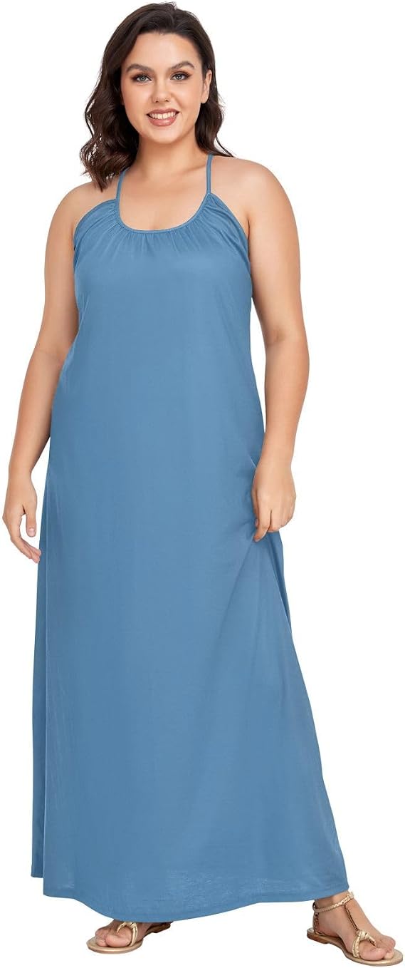 Lounge Sleeveless Backless Summer Dress Summer Dress Steel Blue