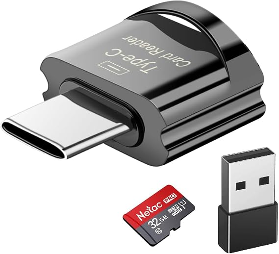 Type C Micro SD Card Reader, BorlterClamp USB C TF Card Reader Adapter with Keychain, Compatible with MacBook, iPhone 15,Laptops, Galaxy Phones and More
