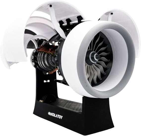NIKOLATOY Small Size RR Trent 900 Turbofan Engine Model, High-Detail Model for Enthusiasts, Multifunctional STEM Kit for Creative Projects and Exploration (T900 Small Size) (Small Size)