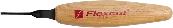 Flexcut Wood Carving Tool | Micro V-Tool | 45 Degree 1.5mm |Razor Sharp 1095 High Carbon Steel Cutting Blade for Miniature & Fine Detail Work | Ergonomic Ash Hardwood Handle | MT31| Made in the U.S.A.