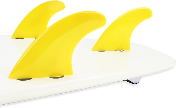 Double Tabs Fins Fiberglass Reinforced Polymer Surfboard Fins - Thruster (3 Fins) G5 Double Tabs Fins Green/Yellow