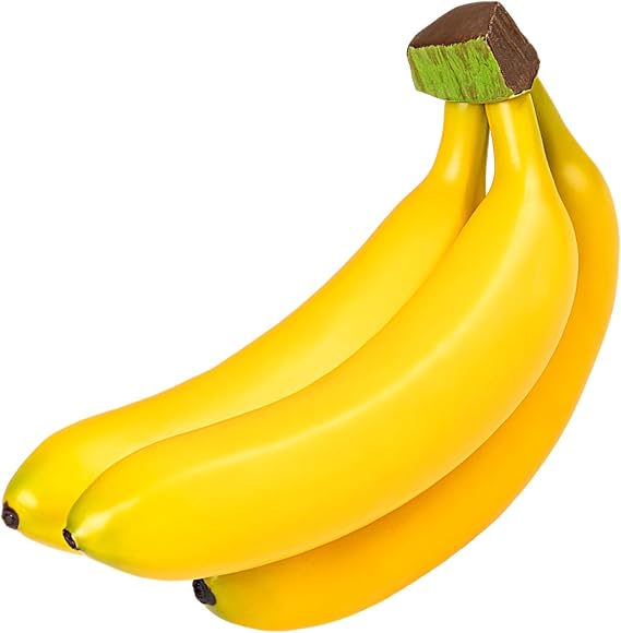 3 Heads Fake Banana, Artificial Plastic Bananas Bulk, Artificial Bananas Model Bunch, Simulation Fruit Bunch for Home Kitchen Photography Props Party Fruit Bowl