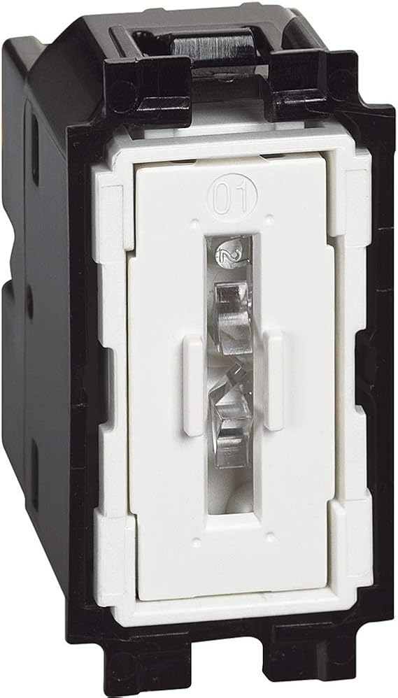 Bticino SK4005F Living Now Illuminated Axial Push Button with Automatic Clamps, 10A, 1 Module