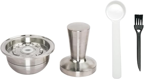 150ML Reusable Coffee Capsule Refillable Capsules Coffee Pod Compatible with POP Coffee Makers(1PCS Pod 1PCS Tamper)