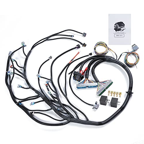 Standalone Swap Wire Wiring Harness 4L60E DBW for Chevy for GMC for LS for LS3 Engine Vortec 8 Cylinders 4.8 5.3 6.0 EV6 Injector 2003-2007 Drive by Wire, NOT Suit for EV1