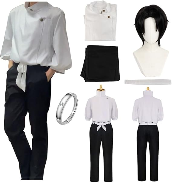 Men Costume Cosplay Uniform Suit Ring Outfit Full Set With Wig