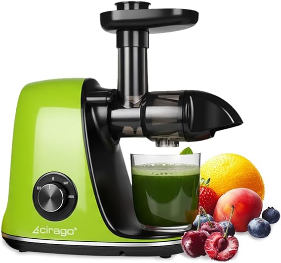 CIRAGO cold-press juicer, slow juicer, 2 speed modes and quiet motor