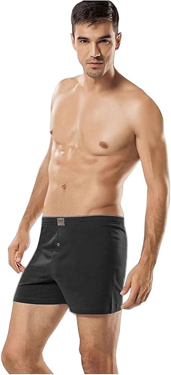 Tutku 6'lı Pamuklu Penye Düğmeli Erkek Boxer