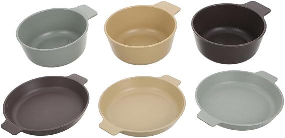 1set Plastic Plate Bowl Set Outdoor Dinnerware Lunchable Container Camping Utensils for Travel