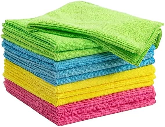 Microfiber Cleaning Cloth,24 Pack Microfiber Cleaning Towels 4 Color Assorted,Dusting Cloth Cleaning Rags for Cars,House, Kitchen, Windows 11.5"X11.5"