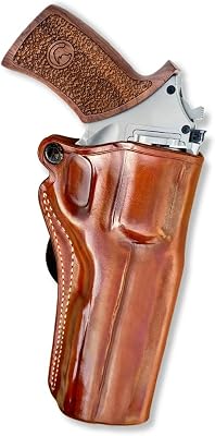Premium Leather OWB Paddle Holster Open Top fits, Rhino 60DS 357 Mag9mm 6, Right Hand Draw, Brown Color #1266#