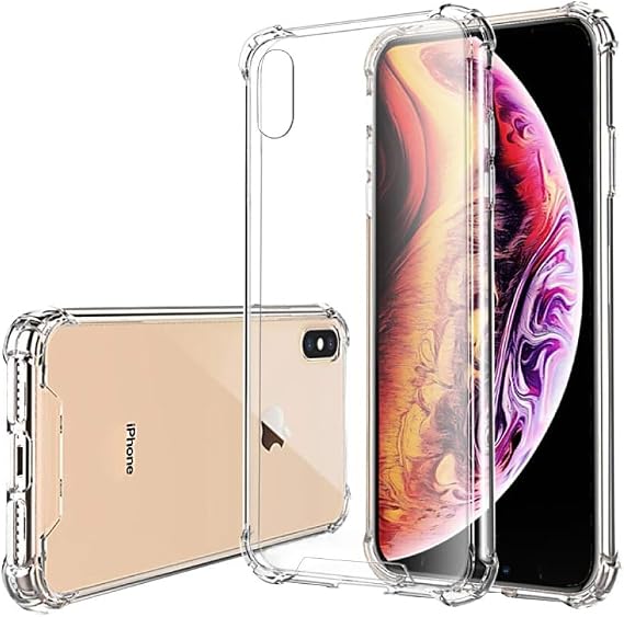 Ehr. iPhone XS Max Uyumlu Darbe Önleyici Sararmaya Dayanıklı Airbag Korumalı Ultra Slim TPU Şeffaf Silikon Kılıf (Şeffaf, iPhone XS Max)