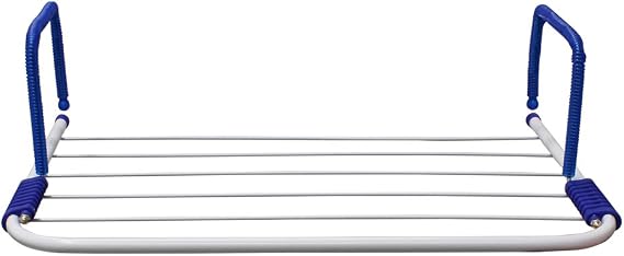 JVL Folding Clothes Radiator Drying Airer, Plastic/Metal, White