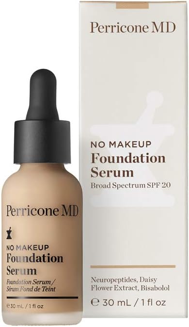 Perricone MD No Makeup Foundation Serum Ivory 30ml - Lightweight, Buildable Coverage with Semi-Matte Finish – Visibly Fades Dark Spots & Uneven Skin Tone Over Time - Hydrating and Fragrance-Free