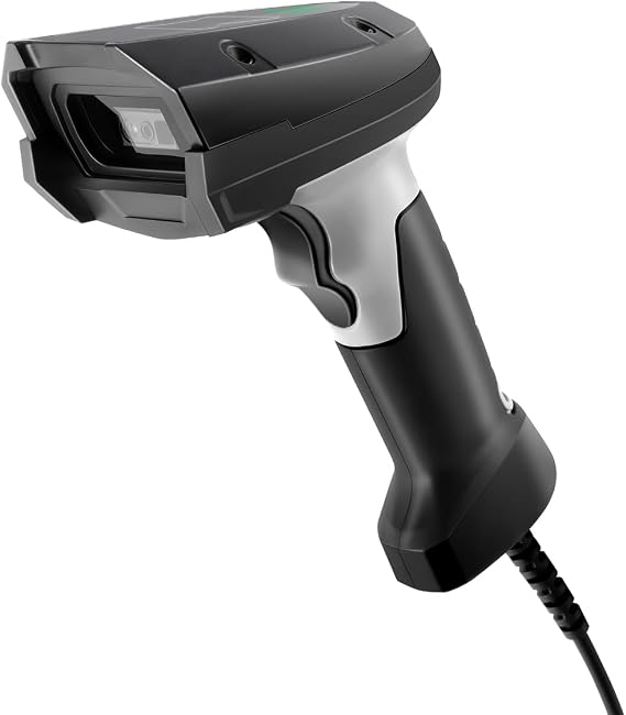 Handheld Barcode Scanner QR Code Scanner USB Wired 1D 2D and PDF417 Data Matrix 640x480 Pixel CMOS Sensor Automatic Barcode Reader Plug and Play Barcode Scanner