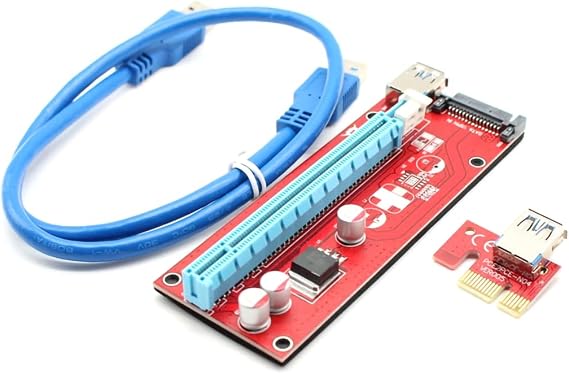 1X to 16X PCIE Express PCI-E Graphic Extender Riser Card Board Adapter with USB 3.0 Cable for Bitcoin Mining ETH LTC