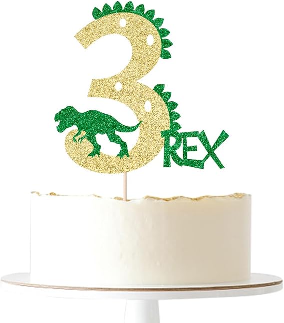 Dinosaur 3rd Rex Cake Topper Baby Dinosaur 3rd Birthday Themed Party