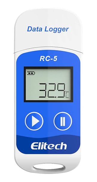 Elitech RC-5 USB Temperature Data Logger Thermometer Data Recorder 32000 Point Data Logger for Easy Temperature Recording and Analysis, Blue
