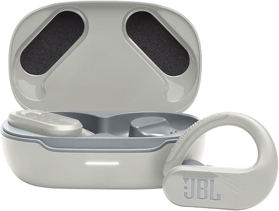 JBL Endurance Peak 3 - Dust and Water Proof (IP68) True Wireless Active Earbuds, JBL Pure Bass Sound, Up to 50 Total Hours of Playback with Speed Charge, Ambient Aware & Talk Thru (White)