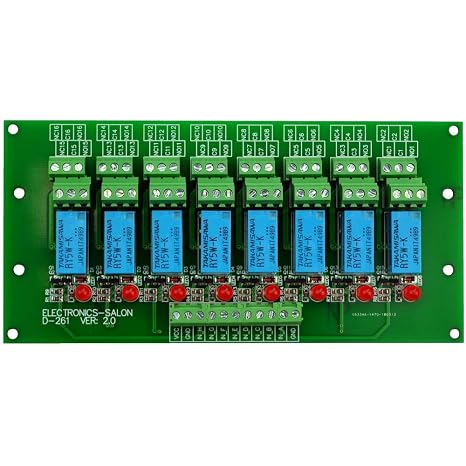Electronics-Salon 8 Channel DPDT Signal Relay Module Board (Operating Voltage: DC 5V)
