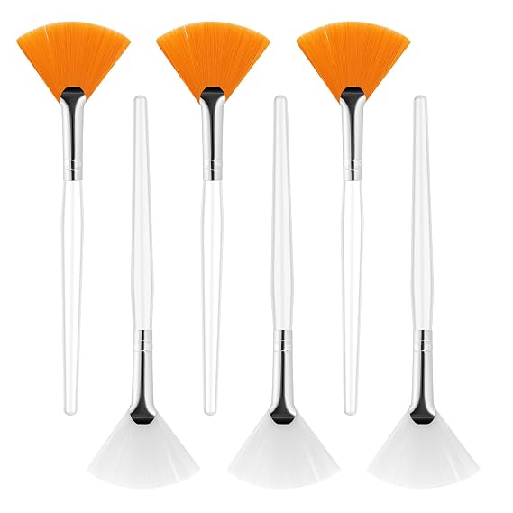 6 Pcs Fan Brushes Esthetician Soft Face Mask Brush Facial Brush Flat Head Fan Brush Face Mask Brush Applicator Mask Brushes for Facials Mud Cream Peel Mask Makeup Women Girls