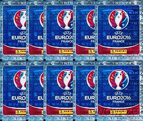 2016 Panini UEFA EURO France Sticker Collection with 10 Factory Sealed Sticker Packs & 50 Stickers! Look for Top Stars including Ronaldo, Muller, Bale, Rooney, Pirlo & Many More! Imported from Europe!