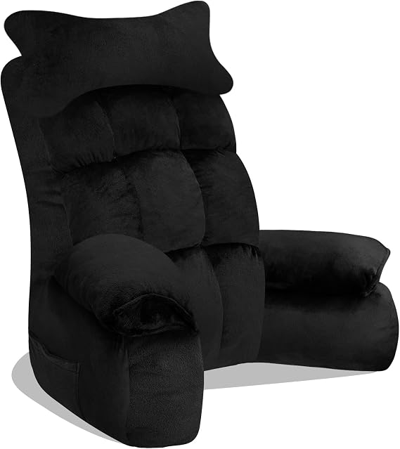 YDCEULARDOH Reading Pillow for Bed Adult Large Bed Pillow with Arms, Supportive Back Pillow for Sitting Up in Bed for Reading, Watching TV, or Gaming