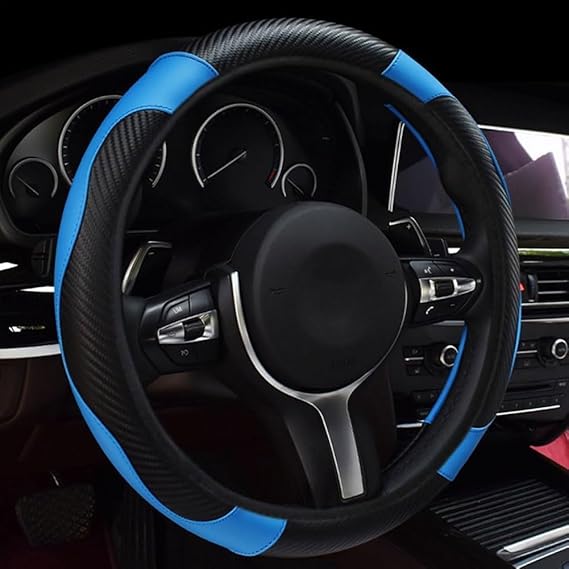 Steering Wheel Cover for Peugeot 4008 508L 607 807 Car Interior Accessories Non-Slip and Breathable Blue