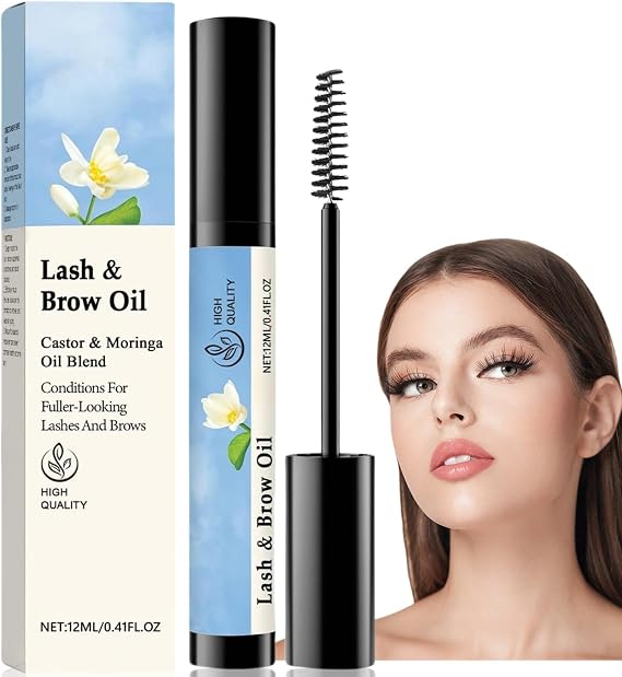 Eyelash Serum, Eyebrow Oil for Growth and Thickness, Nourishing All-Natural Lash and Brow Enhancer