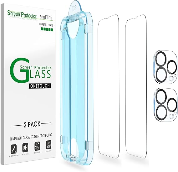 amFilm OneTouch for iPhone 13 Pro Max 6.7'' Screen Protector Tempered Glass