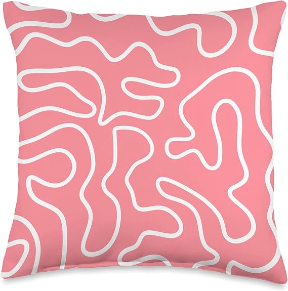 Minimalist Squiggles Throw Pillow