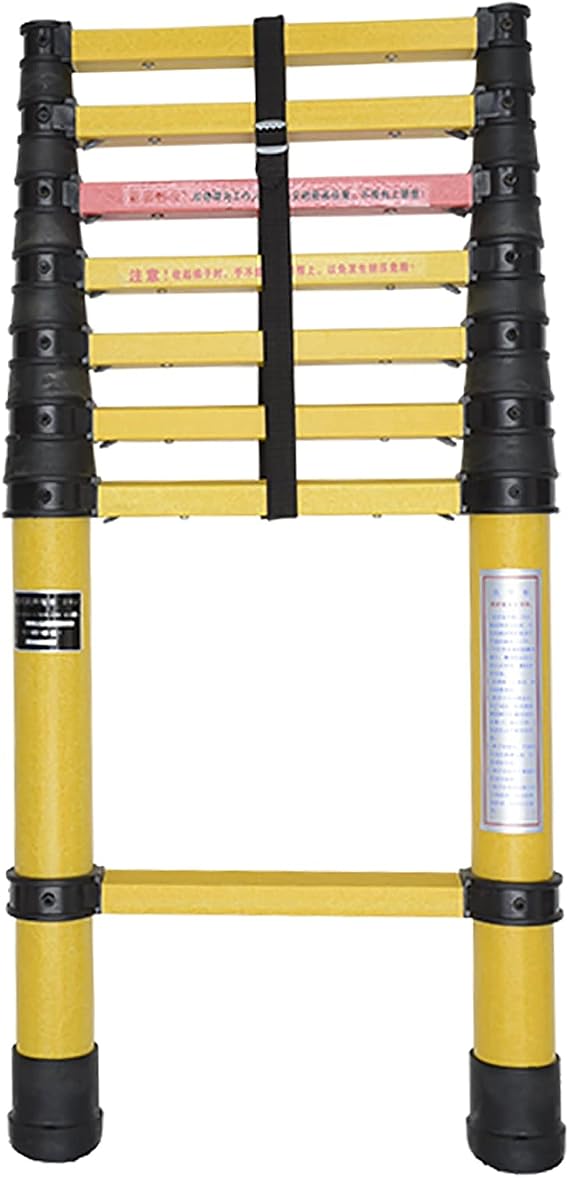 2m/2.5m//3.5m/4m/5m Fiberglass Extension Telescopic Ladders, Insulated Professional Telescoping Ladder, Adjustable Ladder for Loft/roof/Poles