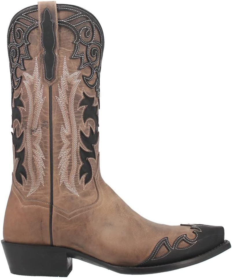 Dan Post Taupe Denton Mens Snip Toe Western Boots with Overlay DP3180