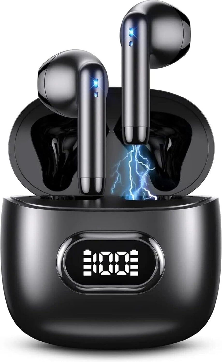 for Motorola Razr 2019 - Bluetooth 5.3 Ear Buds LED Power Display Headphones Bass Stereo, Earbuds in-Ear Noise Cancelling Mic, 40H Playback Mini Case IP7 Waterproof Sports Earphones