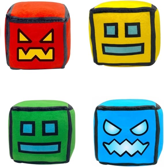 Geometry Plush Toy, Cube Volume Game Stuffed Birthday Gift for Kids (4 Pcs)